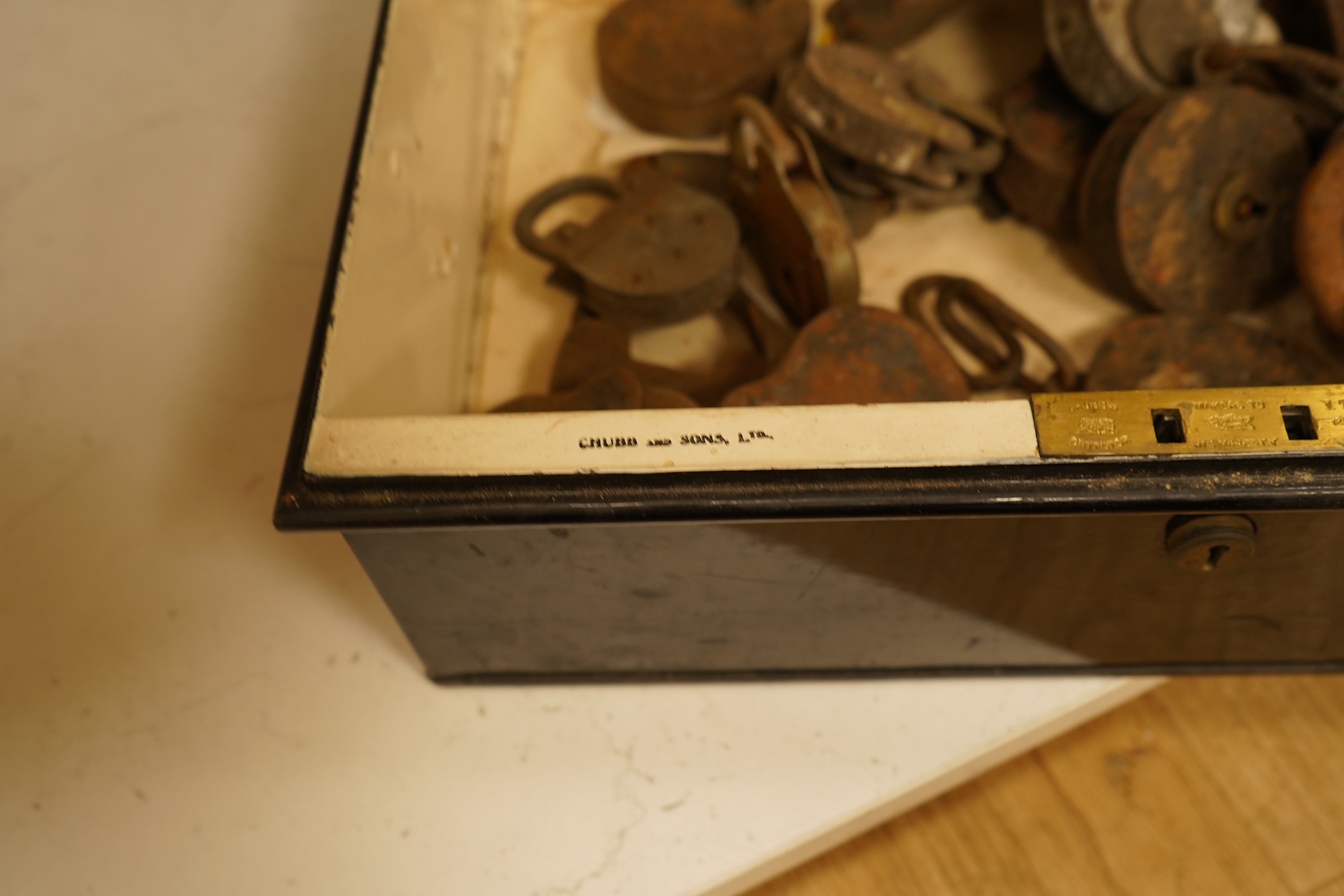 A collection of 19th/20th century steel padlocks